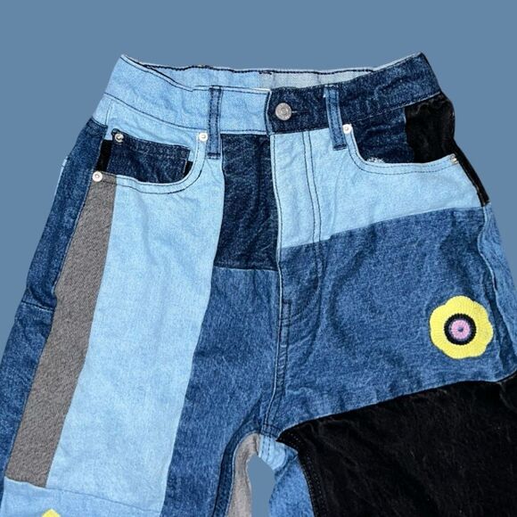 BDG High-Waisted Baggy Jean - Patched Size 25 #35 - Picture 3 of 9